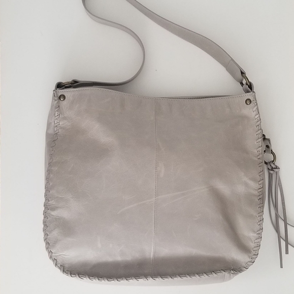 Gray Hobo Leather Shoulder Bag - Picture 4 of 14